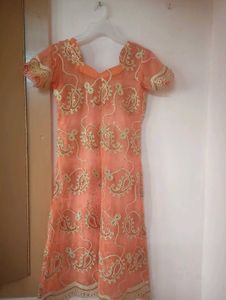 Orange bridal Embroidered Salwar Suit