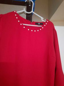 Red Colour Midi Dress
