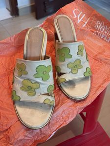 Floral pure leather Mules