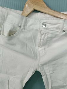 White Ripped Skinny Jeans For Women