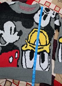 Vintage Mickey &amp; Donald Graphic Knit Sweater