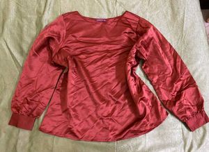 Rust Satin Top (Last Pic Flaws)