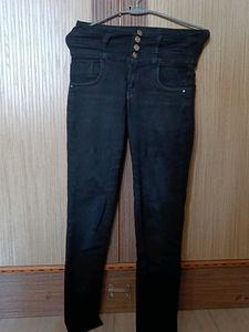 High-Waisted Black Jeans
