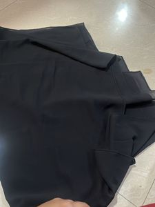 Plain Black Georgette Stole And Nosepiece