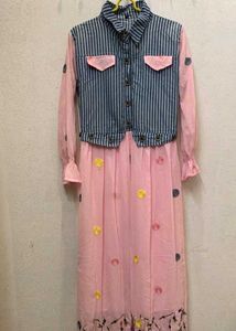 Striped Denim &amp; Pink Dress