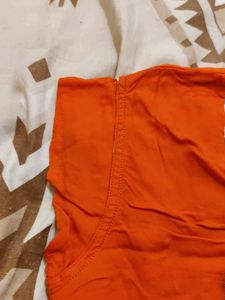 Orange Floral Print Top