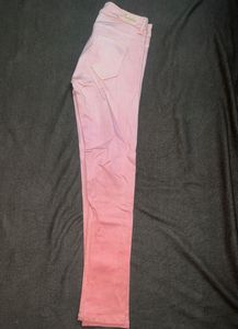 Pink ombre, slim fit jeans.