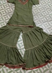 Green Kurta Palazzo Set