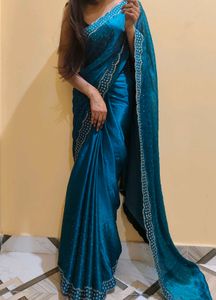 Hot Bollywood Silk Blend Saree With Free Petticoat