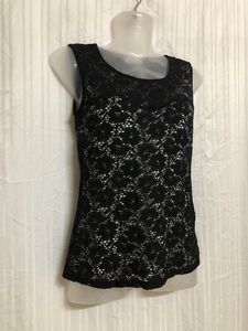 Cache  Black Sleeveless Lace Top