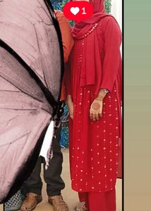 Elegant Red Embellished sharara
