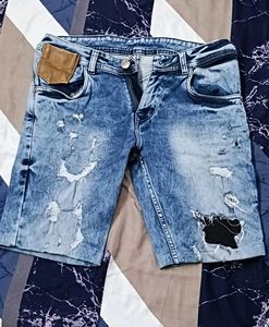 Ripped Denim Shorts