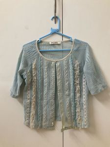 MY StoryGirl Light Blue Lace Cardigan