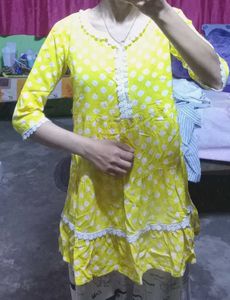 Yellow tiered dress