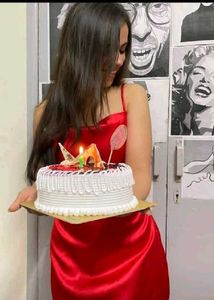 Backless Red Satin Dress