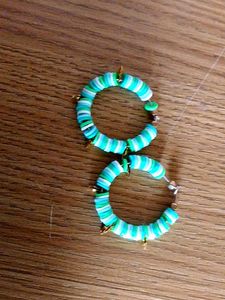 Shell &amp; Clay Heishi Hoop Earrings