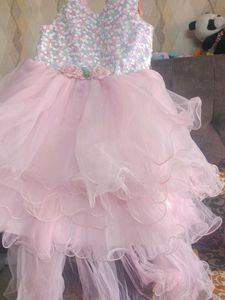 Pink Sequin Flower Girl Dress