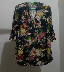Floral Print Button-Up Top