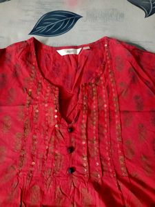 Red❤️ Printed Kurti✨