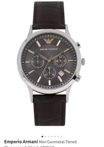 EMPORIO ARMANI Men Analog Gunmetal-Toned Chronogra