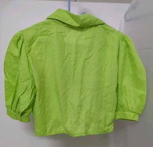 Puffed Sleeve Crop Top