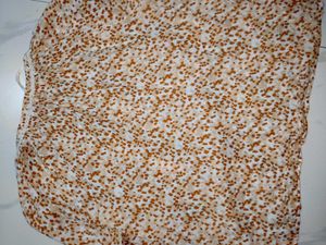 Brown Print Sheer Top