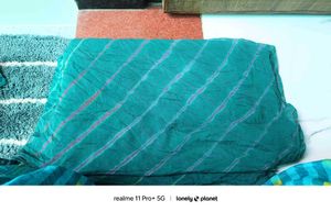 Green Chiffon Laheriya Saree
