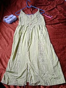 Green Embroidered Sundress