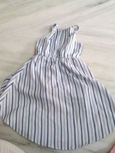 Striped High-Low Romper Dress