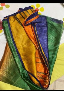 Orange Peacock Saree