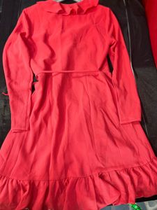 Forever New Coral Wrap Dress