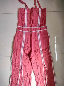 Trending Slit Pink Cute Jumpsuit For Women