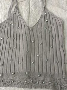 Pearl Embellished Knit Top