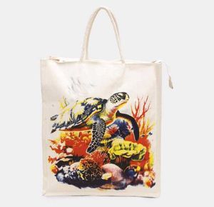 Turtle Print Tote Bag New Unused