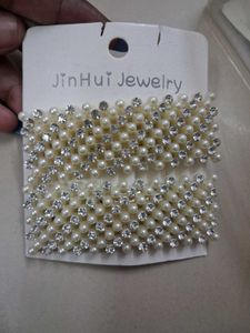 Pearl &amp; Rhinestone Hair Clips 4 Pcs