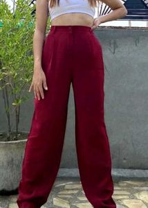 Red Trouser Pant For Women.