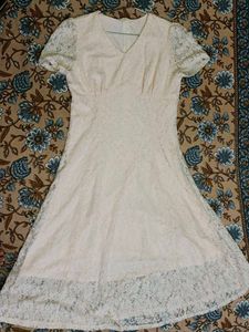 Elegant Lace-trimmed A-Line Dress