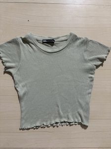 Cute Green Ribbed Tee