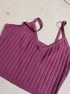 Trendy Black &amp; Purple Crop Top