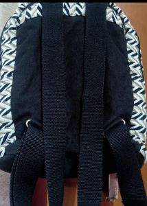 Black &amp; Beige Printed Backpack