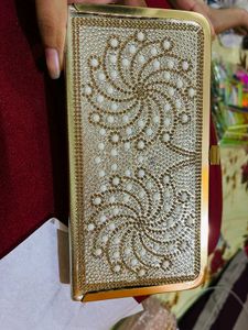 Elegant Gold Clutch for party wear new wdt tag