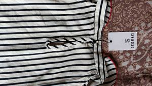 Striped Ruffle Trim Top