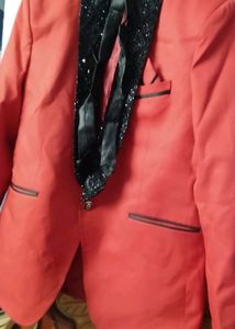 Blazer In Red Colour Party Wear