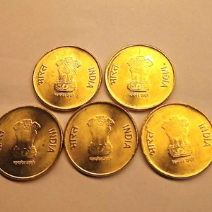 5 Rupee Raindrop Gem UNC Coins for Collection