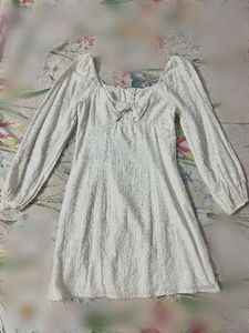 White Long Sleeve Mini Dress