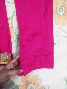 Pure Cotton Pink Embroidered Salwar Kameez