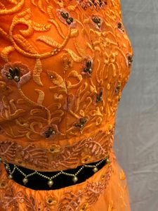 Orange Crop Top ,choli Lehenga
