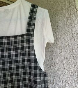 Plaid Overall Dress