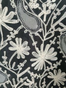 Black Kashmiri threadwork kurta