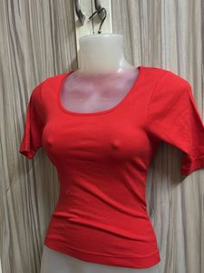 Red Fitted  T-Shirt